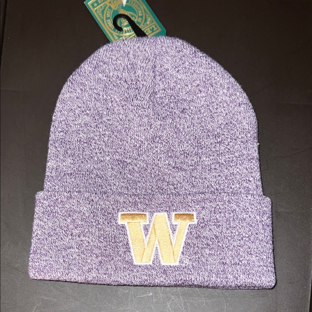 Legacy University of Washington Purple Marled Cuff Beanie with Gold Letter, OS